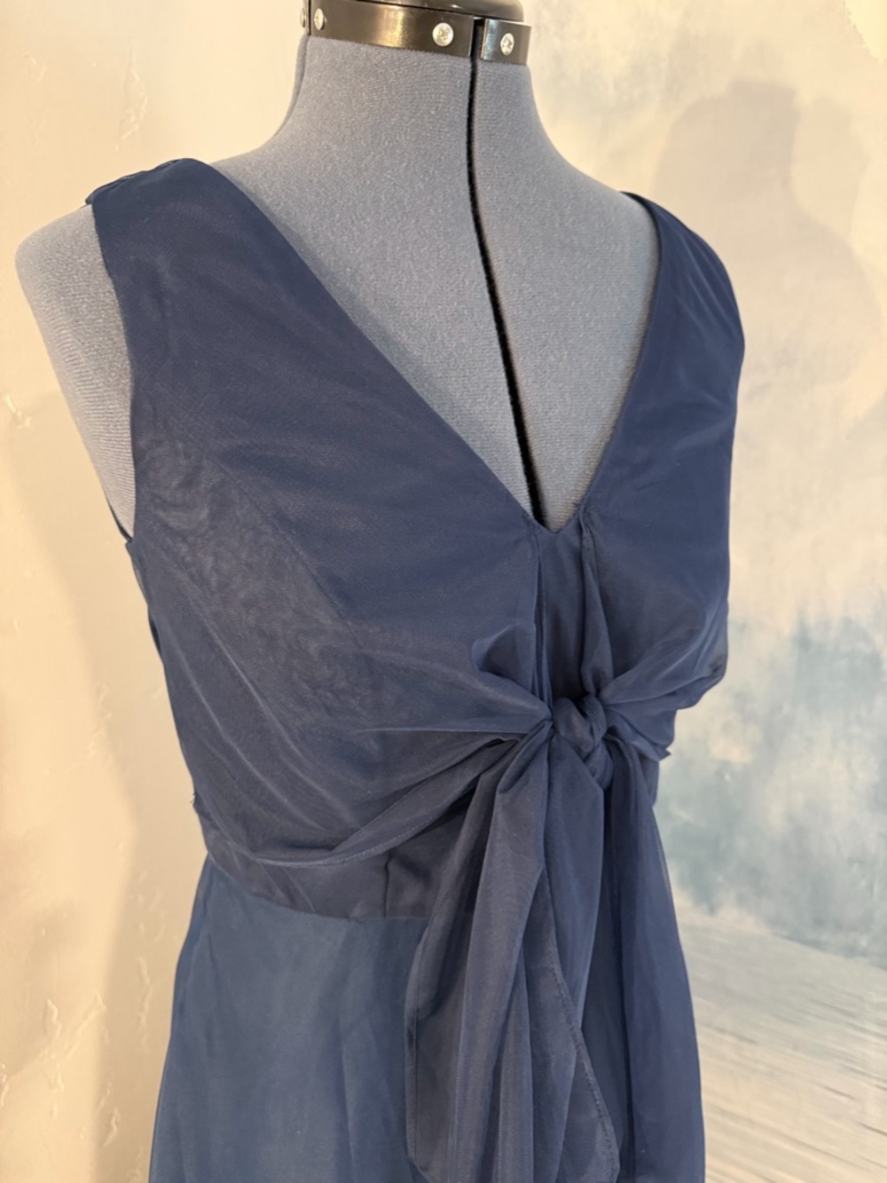Navy Floral Tie-Front Maxi Dress #147 - Picture 5 of 6